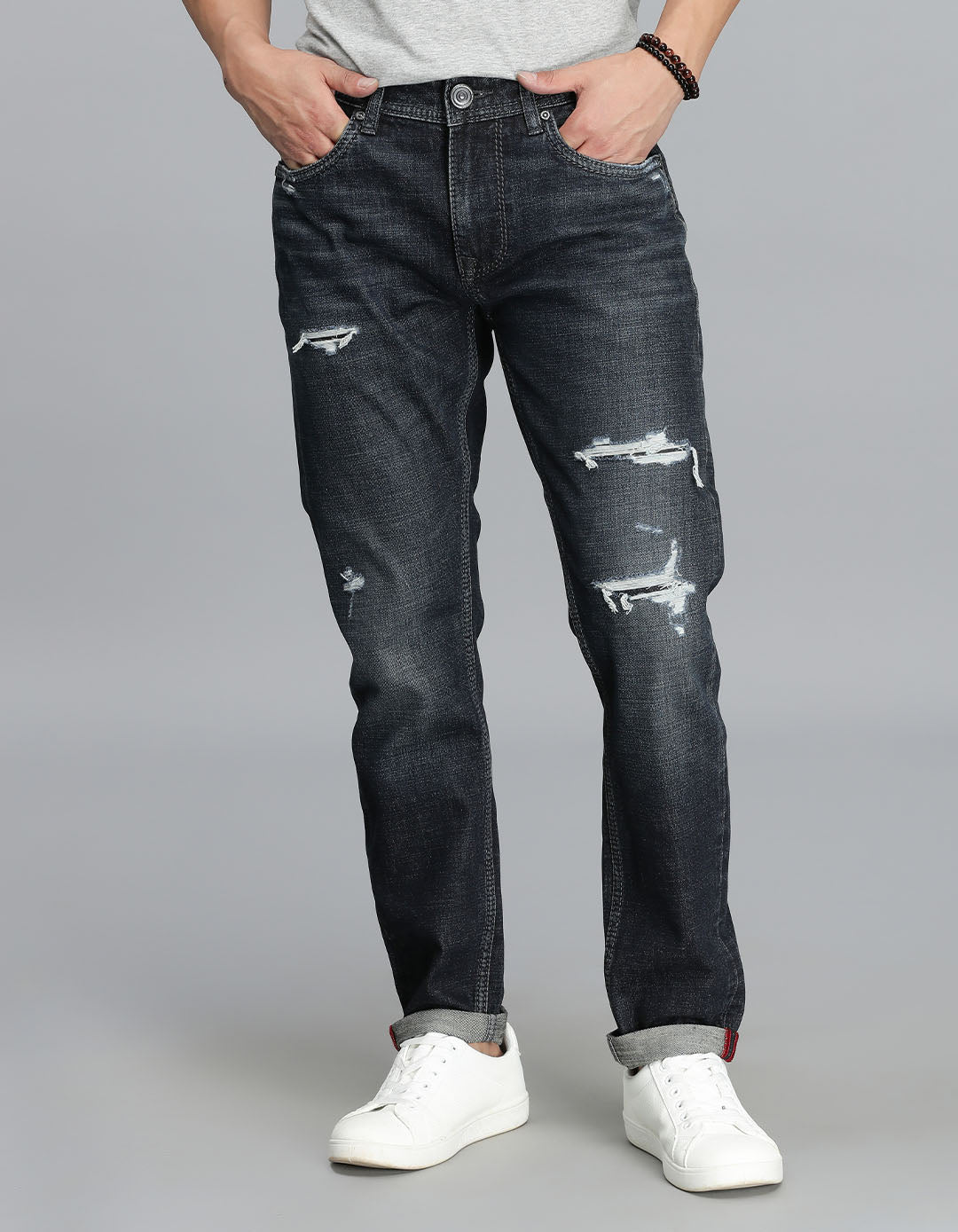 Dk Blue 5 Pocket Low-Rise Ankle Length Jeans