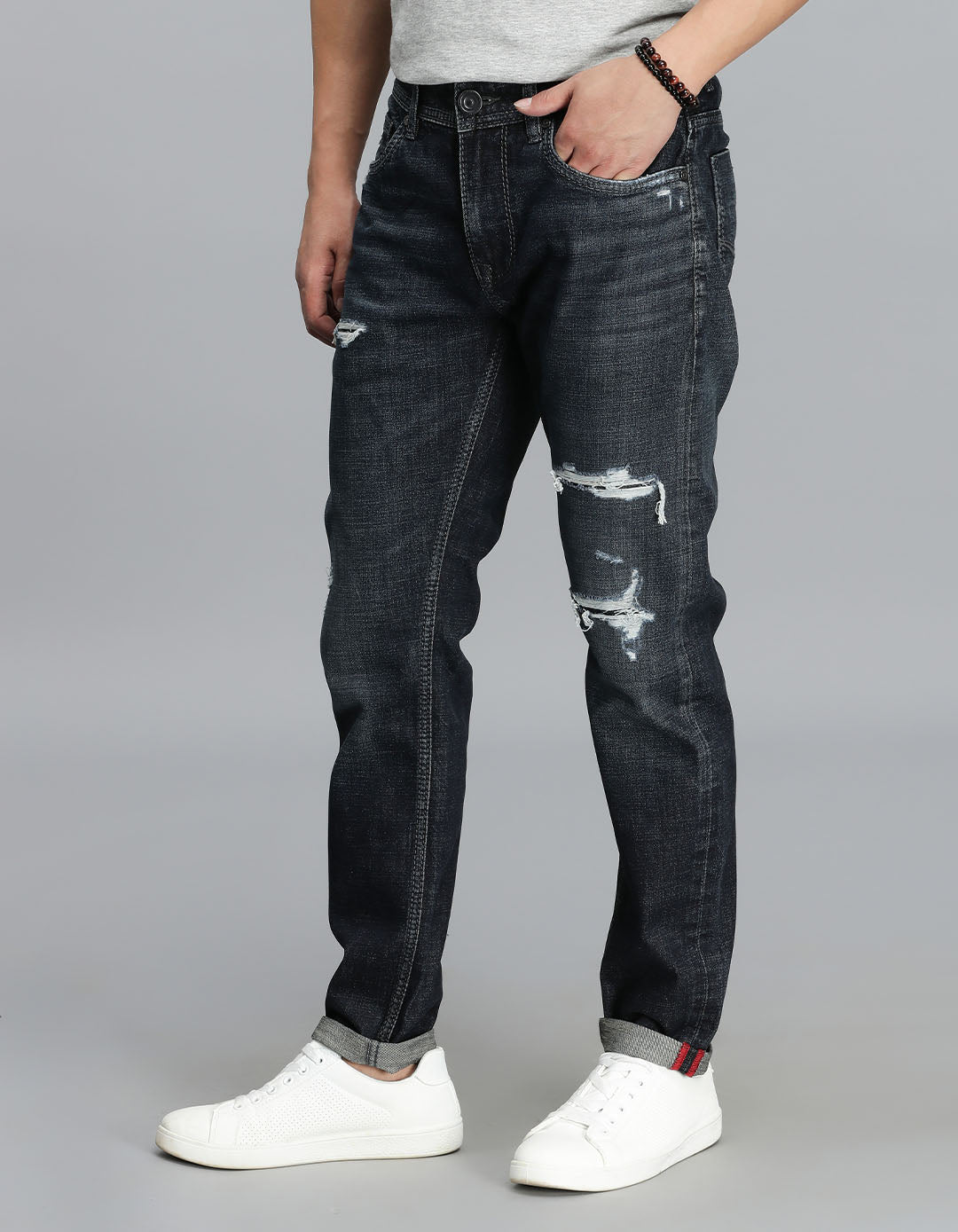Dk Blue 5 Pocket Low-Rise Ankle Length Jeans