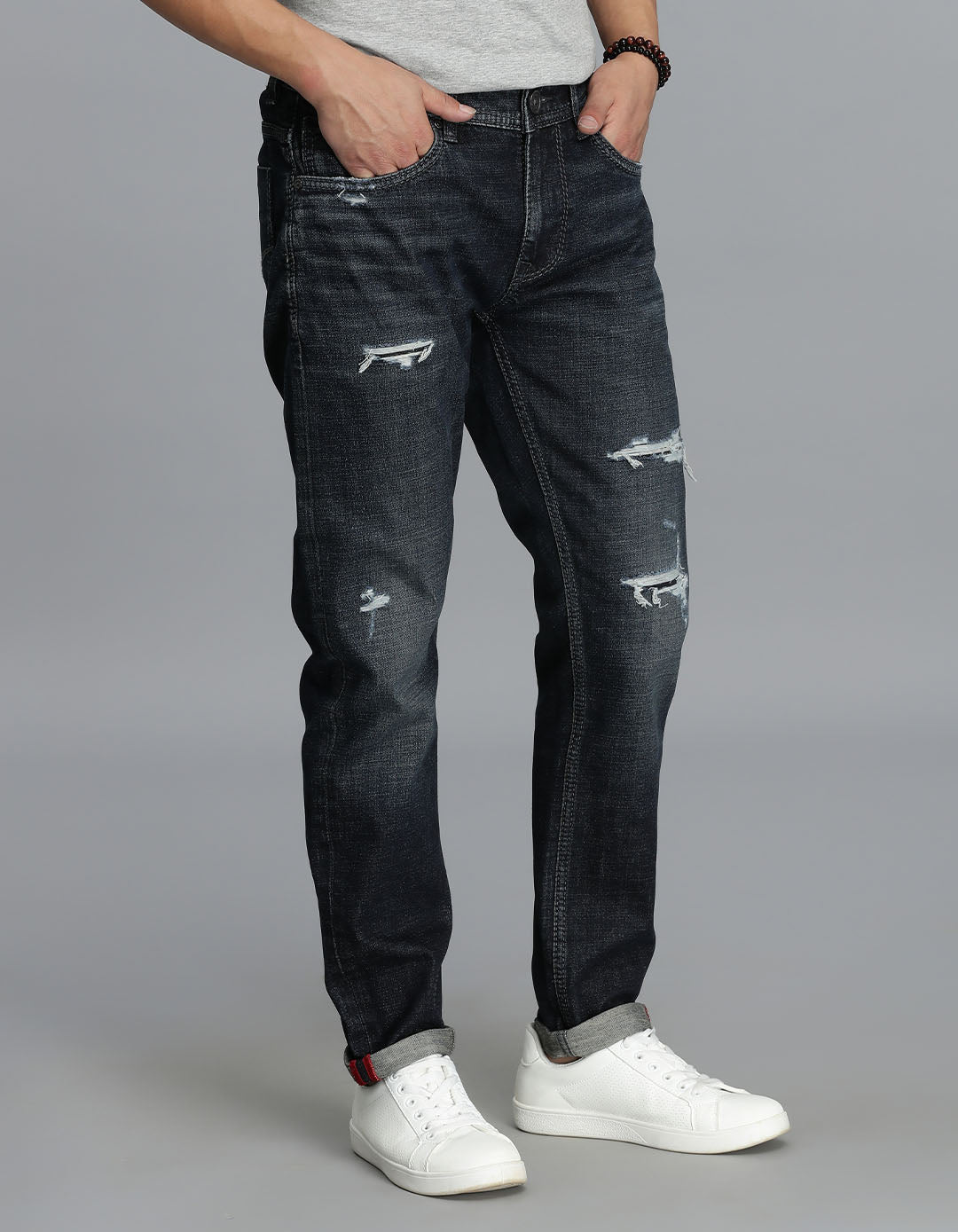 Dk Blue 5 Pocket Low-Rise Ankle Length Jeans