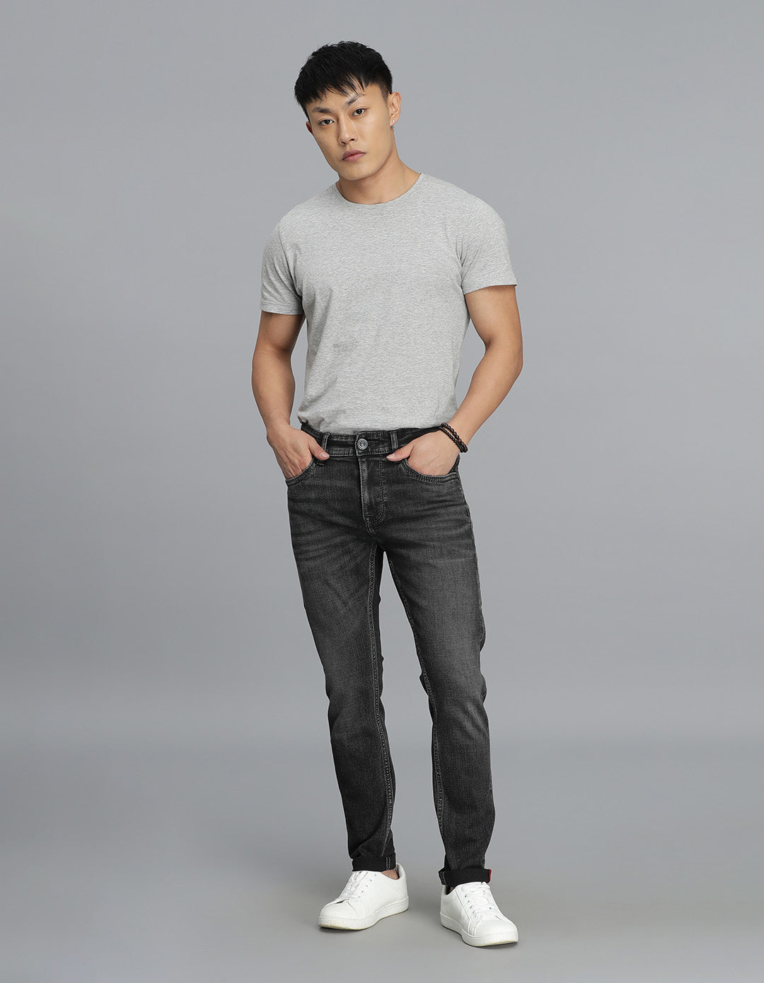 Charcoal 5 Pocket Low-Rise Ankle Length Jeans