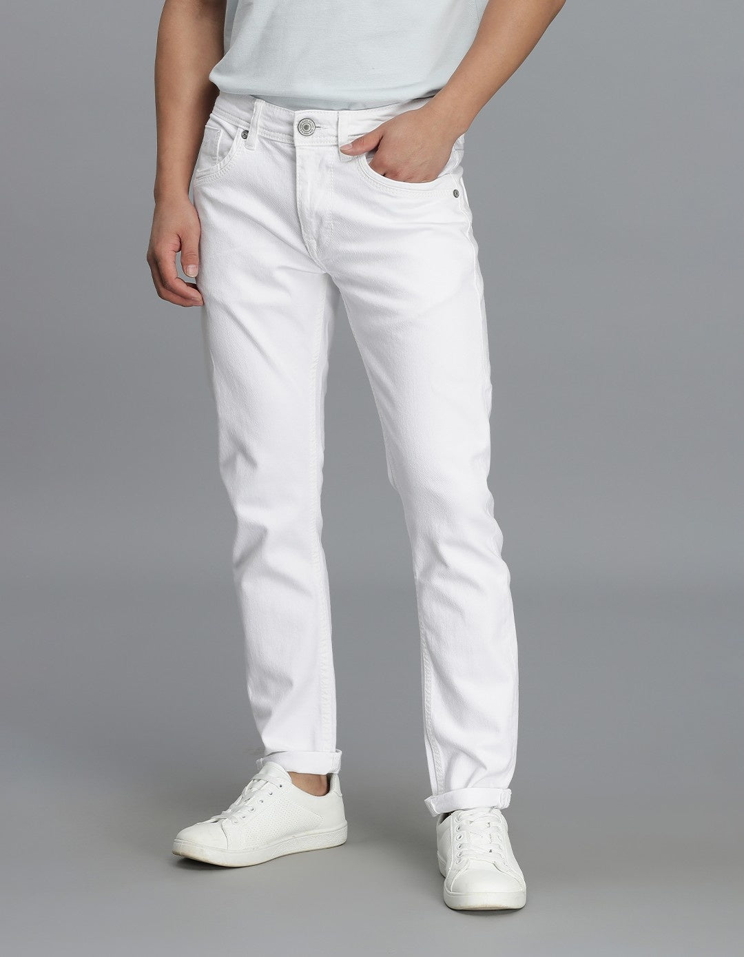 White 5 Pocket Low-Rise Ankle Length Jeans