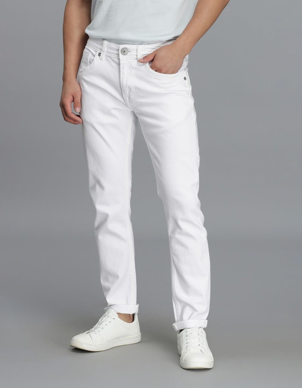 White 5 Pocket Low-Rise Ankle Length Jeans