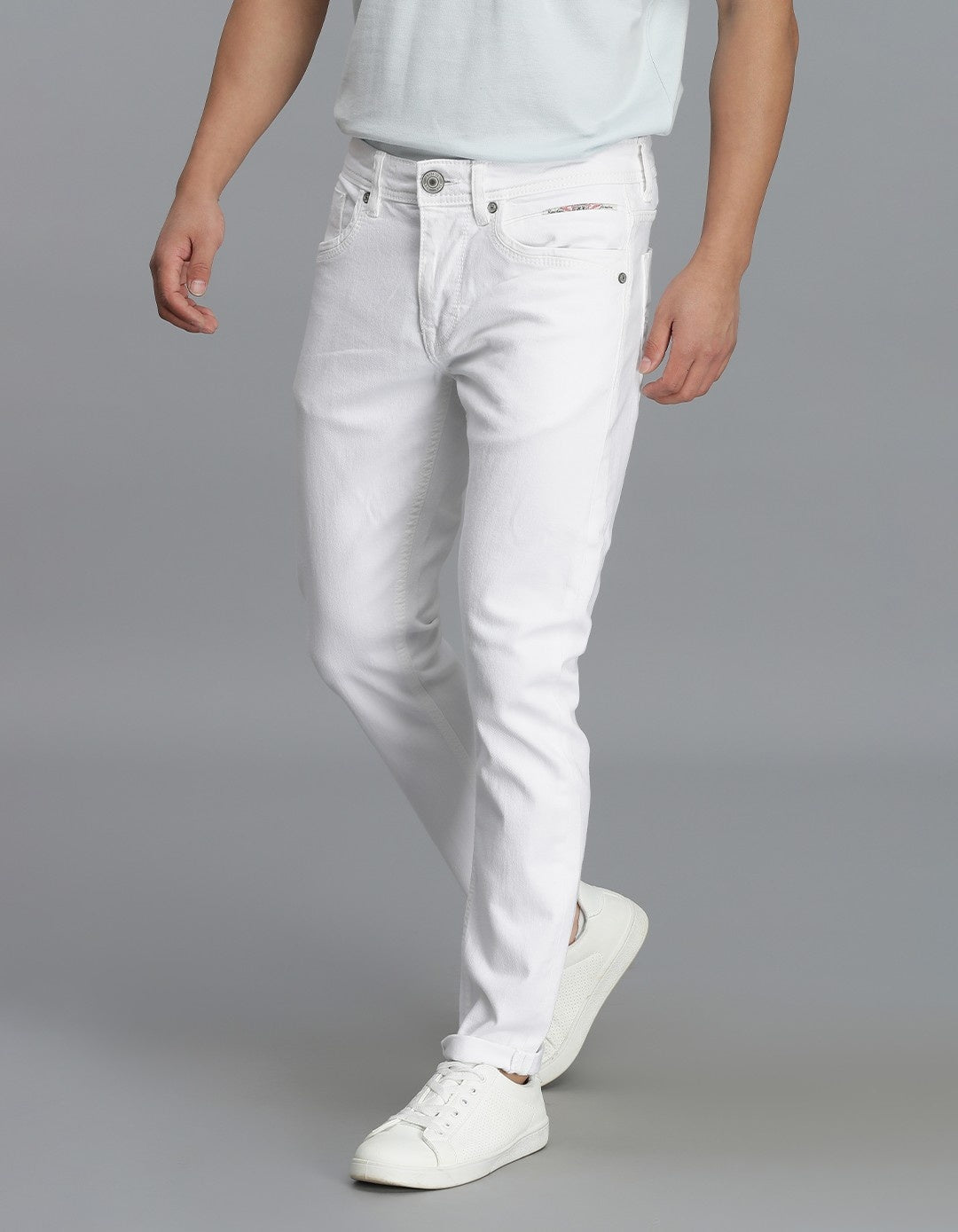 White 5 Pocket Low-Rise Ankle Length Jeans