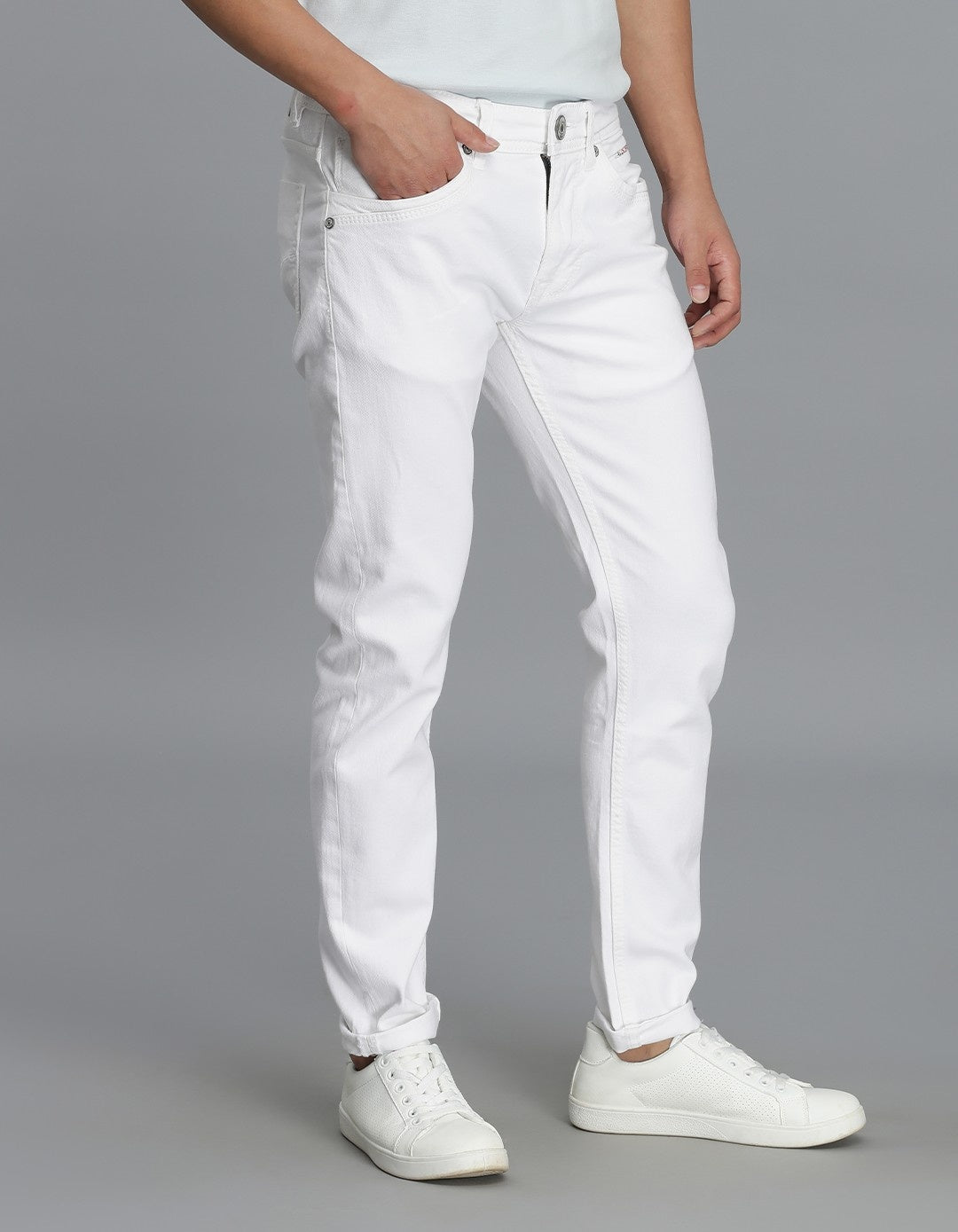 White 5 Pocket Low-Rise Ankle Length Jeans