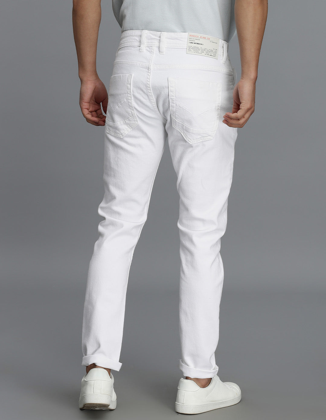 White 5 Pocket Low-Rise Ankle Length Jeans
