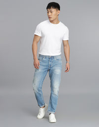 Lt Blue 5 Pocket Low-Rise Ankle Length Jeans