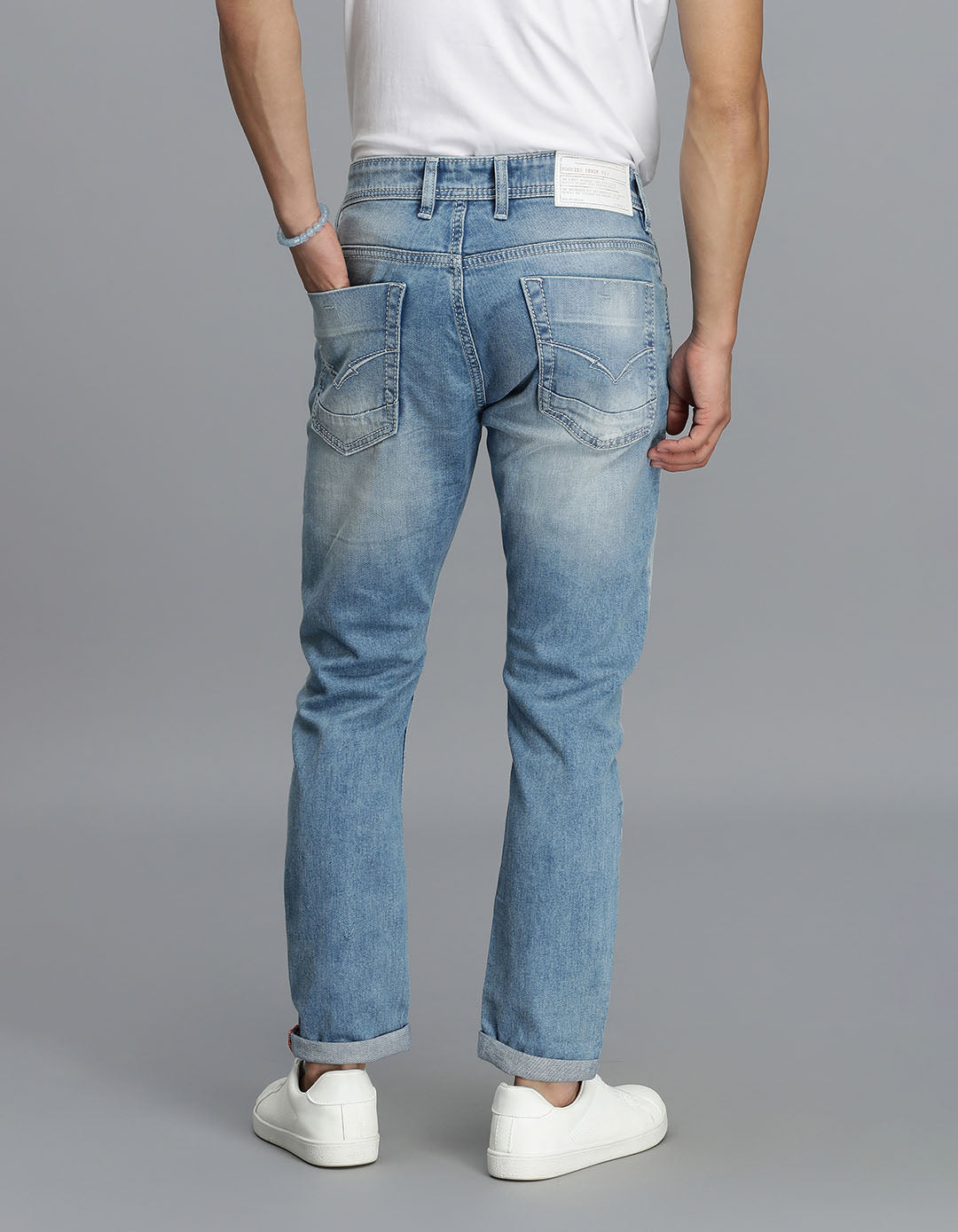 Lt Blue 5 Pocket Low-Rise Ankle Length Jeans