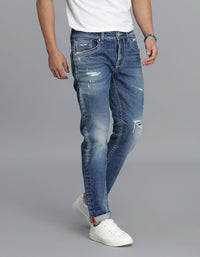 Med Blue 5 Pocket Low-Rise Ankle Length Jeans