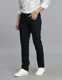 Dk Blue 5 Pocket Mid-Rise Slim Straight Fit Jeans
