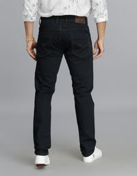 Dk Blue 5 Pocket Mid-Rise Slim Straight Fit Jeans