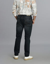 Dk Blue 5 Pocket Mid-Rise Slim Straight Fit Jeans