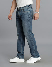 Med Blue 5 Pocket Midrise, Comfort And Straight Fit Jeans