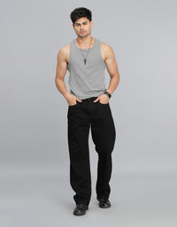 Med Blue 5 Pocket Midrise Loose Fit Jeans