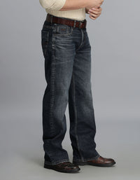 Dk Blue 5 Pocket Midrise Loose Fit Jeans