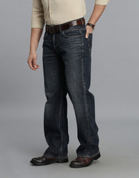 Dk Blue 5 Pocket Midrise Loose Fit Jeans