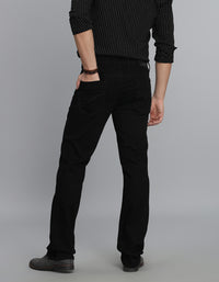 Black 5 Pocket Mid Rise Loose Boot Leg Jeans