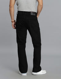 Black 5 Pocket Mid Rise Loose Boot Leg Cropped Jeans