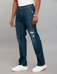 Dark Blue 5 Pocket Midrise, Comfort And Straight Fit Stretch Jeans