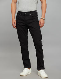 Black 5 Pocket Low-Rise Tapered Ankle Length Classic Stretch Jeans