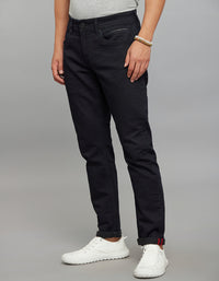Dark Blue 5 Pocket Low-Rise Ankle Length Knit Stretch Jeans