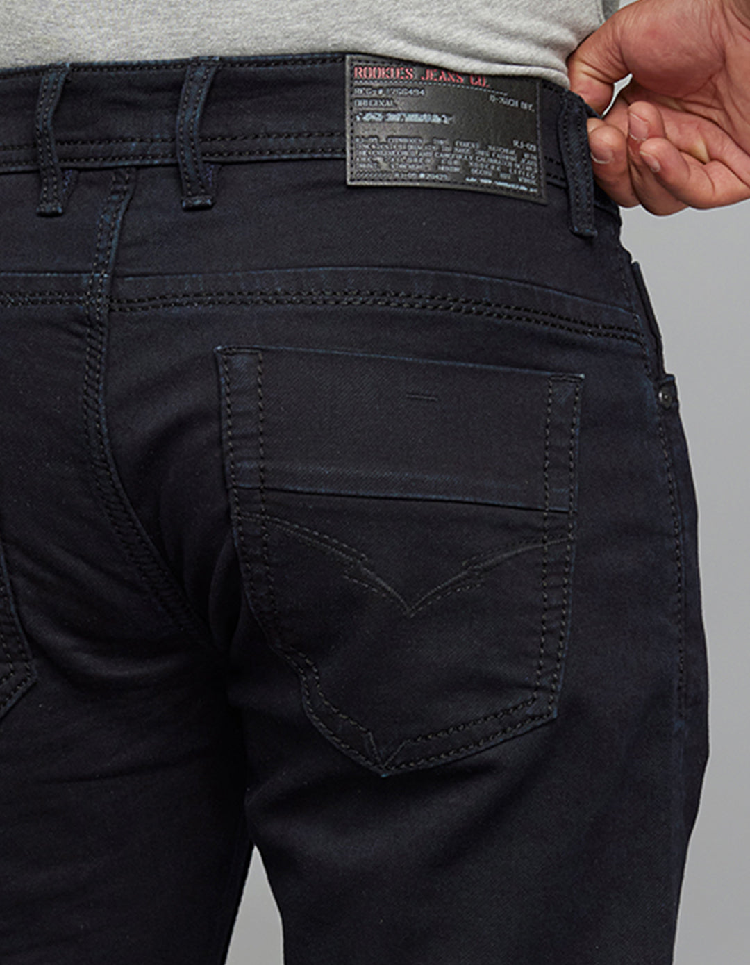 Dark Blue 5 Pocket Low-Rise Ankle Length Knit Stretch Jeans