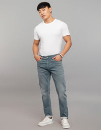 Petrol 5 Pocket Low-Rise Tapered Ankle Length Knit Denim Jeans