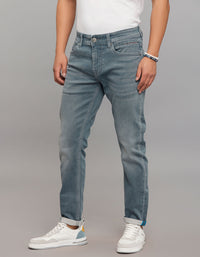 Petrol 5 Pocket Low-Rise Tapered Ankle Length Knit Denim Jeans