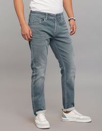 Petrol 5 Pocket Low-Rise Tapered Ankle Length Knit Denim Jeans