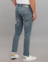 Petrol 5 Pocket Low-Rise Tapered Ankle Length Knit Denim Jeans
