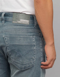 Petrol 5 Pocket Low-Rise Tapered Ankle Length Knit Denim Jeans
