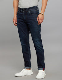 Dark Blue 5 Pocket Low-Rise Ankle Length Stretch Jeans