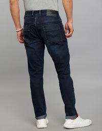 Dark Blue 5 Pocket Low-Rise Ankle Length Stretch Jeans