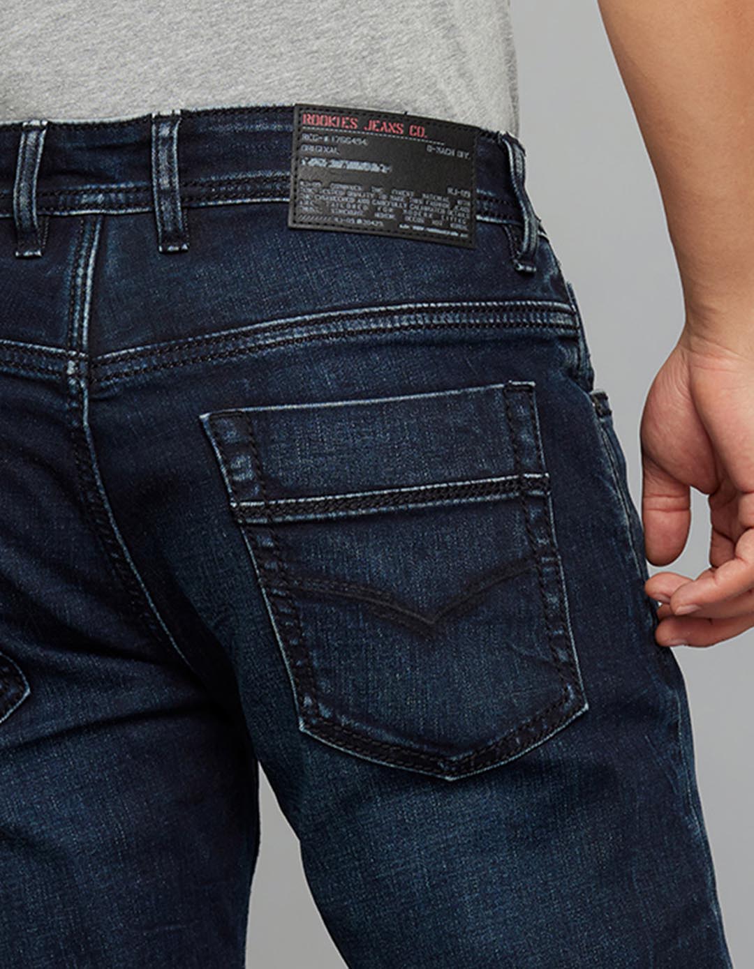 Dark Blue 5 Pocket Low-Rise Ankle Length Stretch Jeans