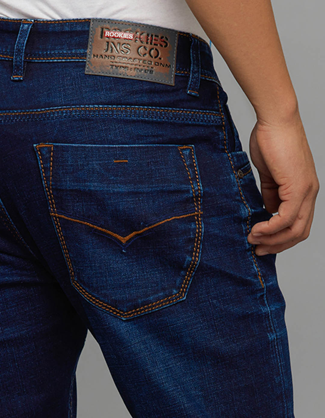 Dark Blue 5 Pocket Low-Rise Ankle Length Stretch Jeans