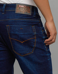 Dark Blue 5 Pocket Low-Rise Ankle Length Stretch Jeans
