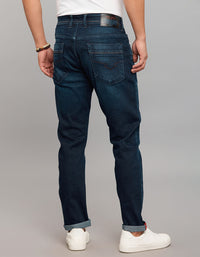 Dark Blue 5 Pocket Low-Rise Ankle Length Stretch Jeans