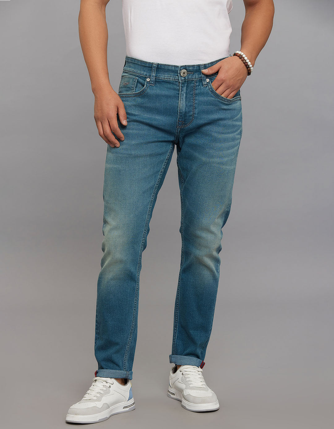 Greenish 5 Pocket Low-Rise Ankle Length Stretch Jeans