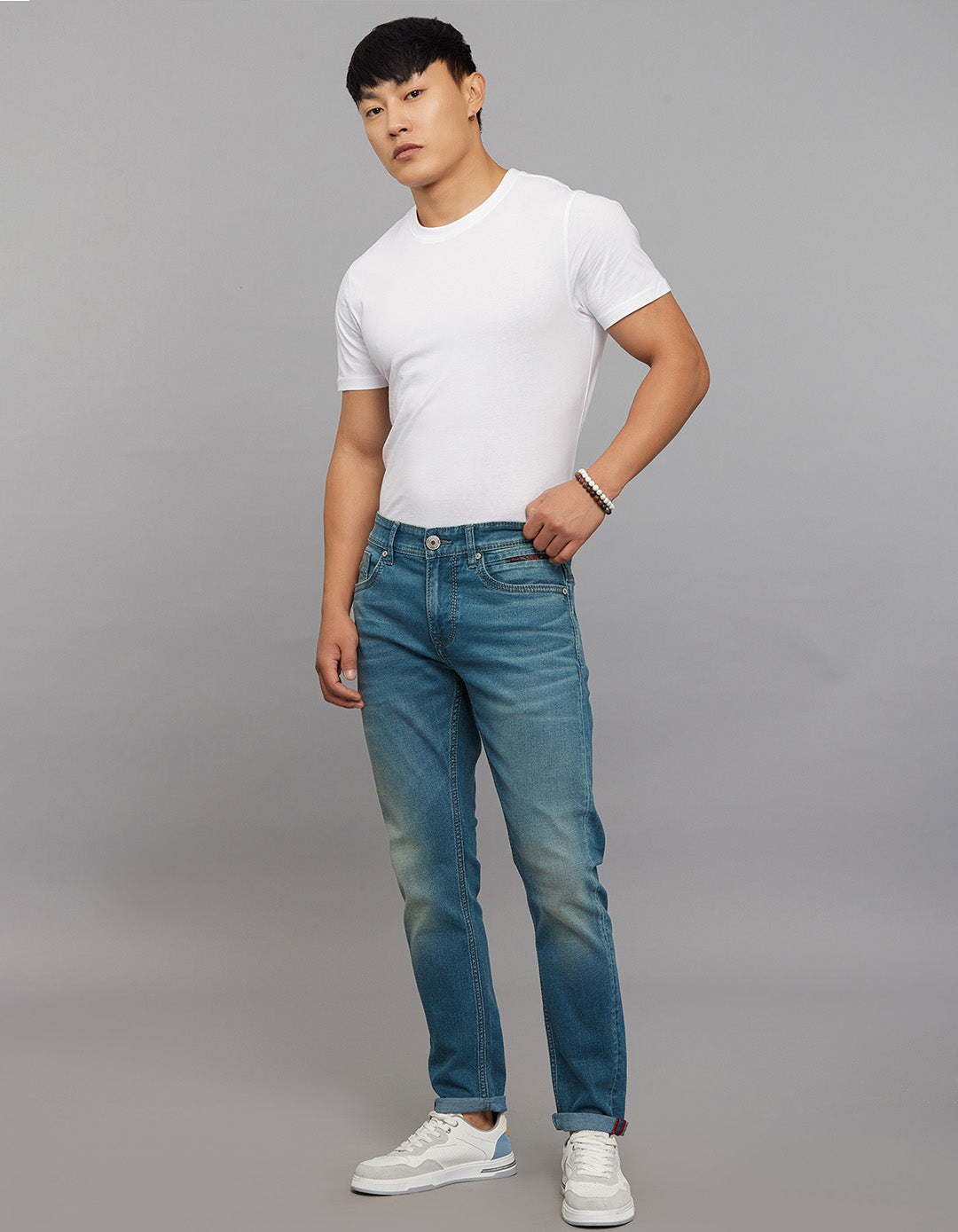 Greenish 5 Pocket Low-Rise Ankle Length Stretch Jeans