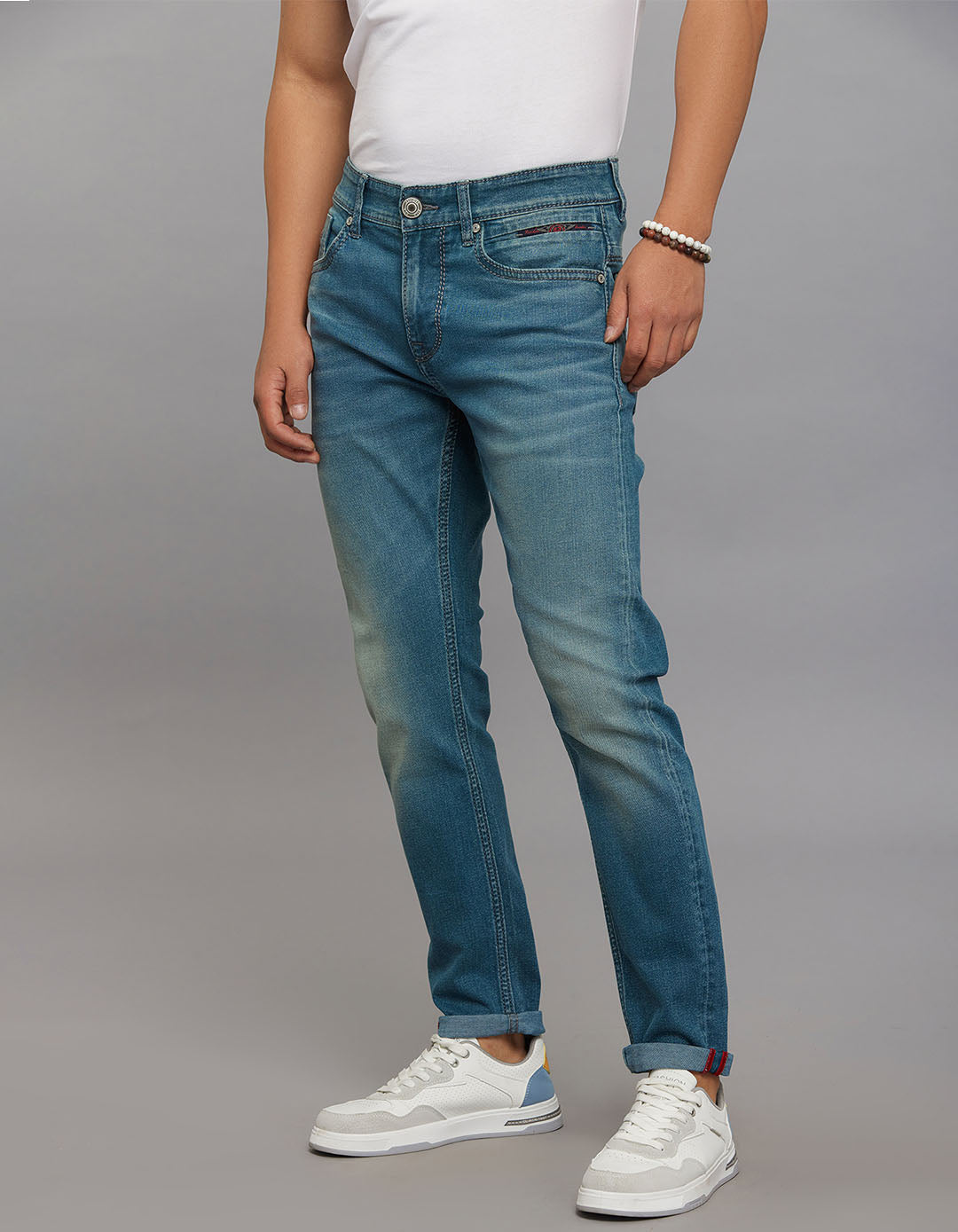 Greenish 5 Pocket Low-Rise Ankle Length Stretch Jeans