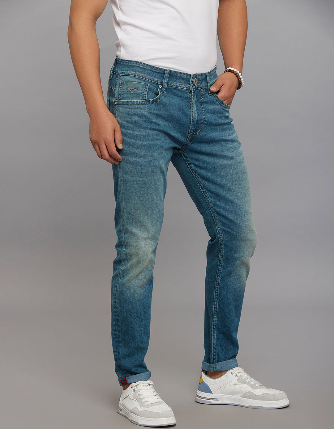 Greenish 5 Pocket Low-Rise Ankle Length Stretch Jeans