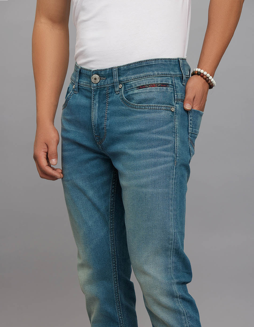 Greenish 5 Pocket Low-Rise Ankle Length Stretch Jeans