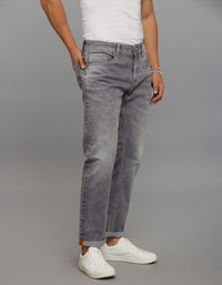 Grey 5 Pocket Low-Rise Ankle Length Stretch Jeans