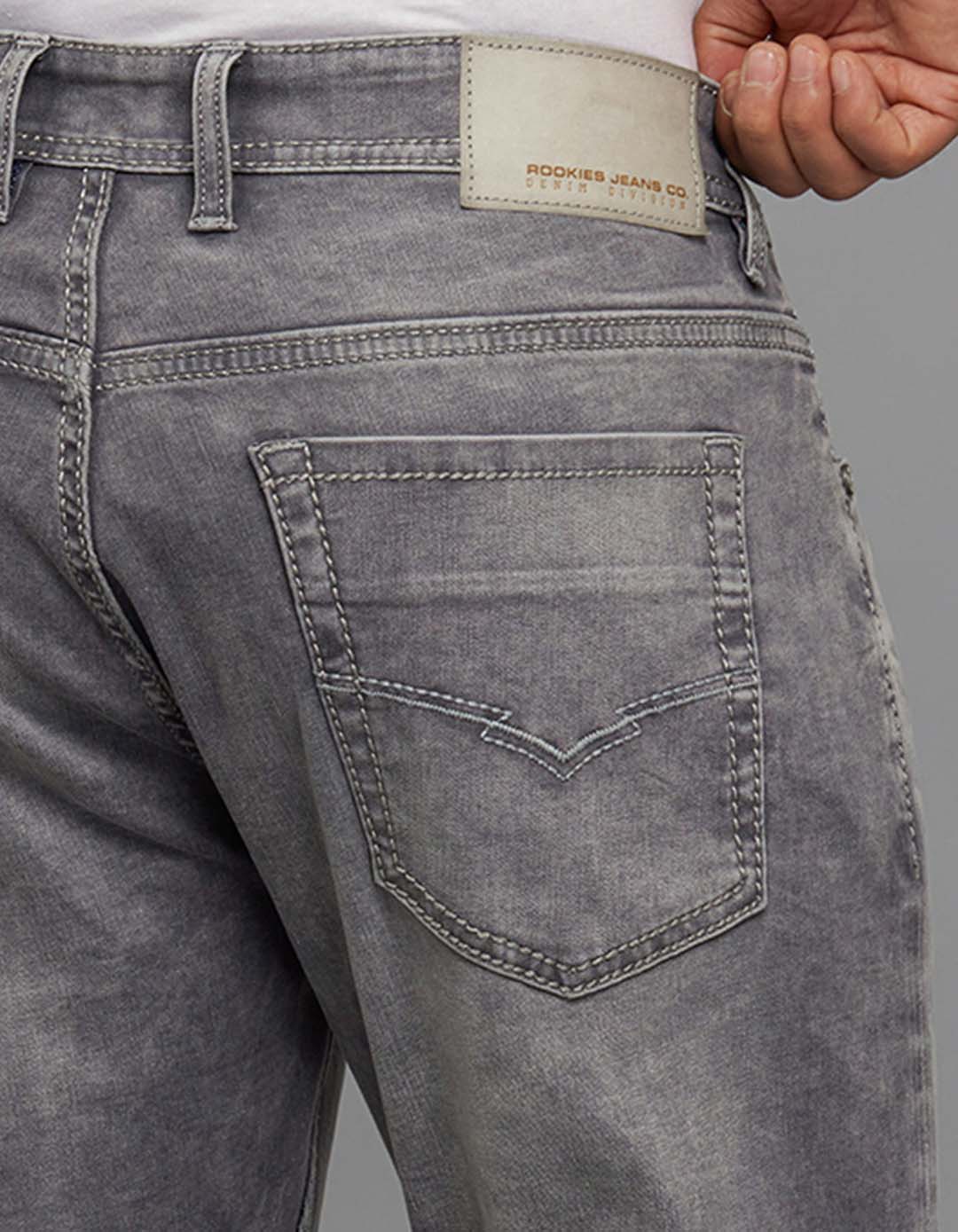 Grey 5 Pocket Low-Rise Ankle Length Stretch Jeans