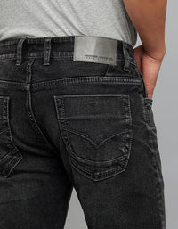 Charcoal 5 Pocket Low-Rise Tapered Ankle Length Stretch Jeans