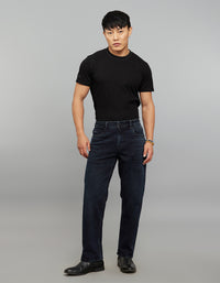Dark Blue Midrise, Comfort And Straight Fit Stretch Jeans