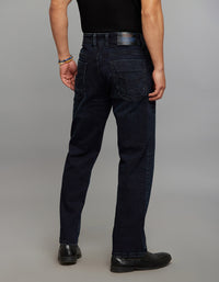 Dark Blue Midrise, Comfort And Straight Fit Stretch Jeans