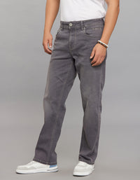 Grey 5 Pocket Midrise, Comfort And Straight Crop Length Stretch Jeans