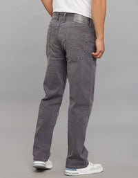 Grey 5 Pocket Midrise, Comfort And Straight Crop Length Stretch Jeans