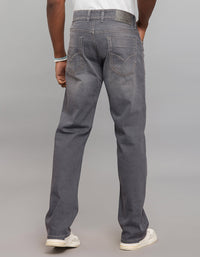 Grey 5 Pocket Midrise, Comfort And Straight Fit Stretch Jeans