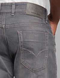 Grey 5 Pocket Midrise, Comfort And Straight Fit Stretch Jeans